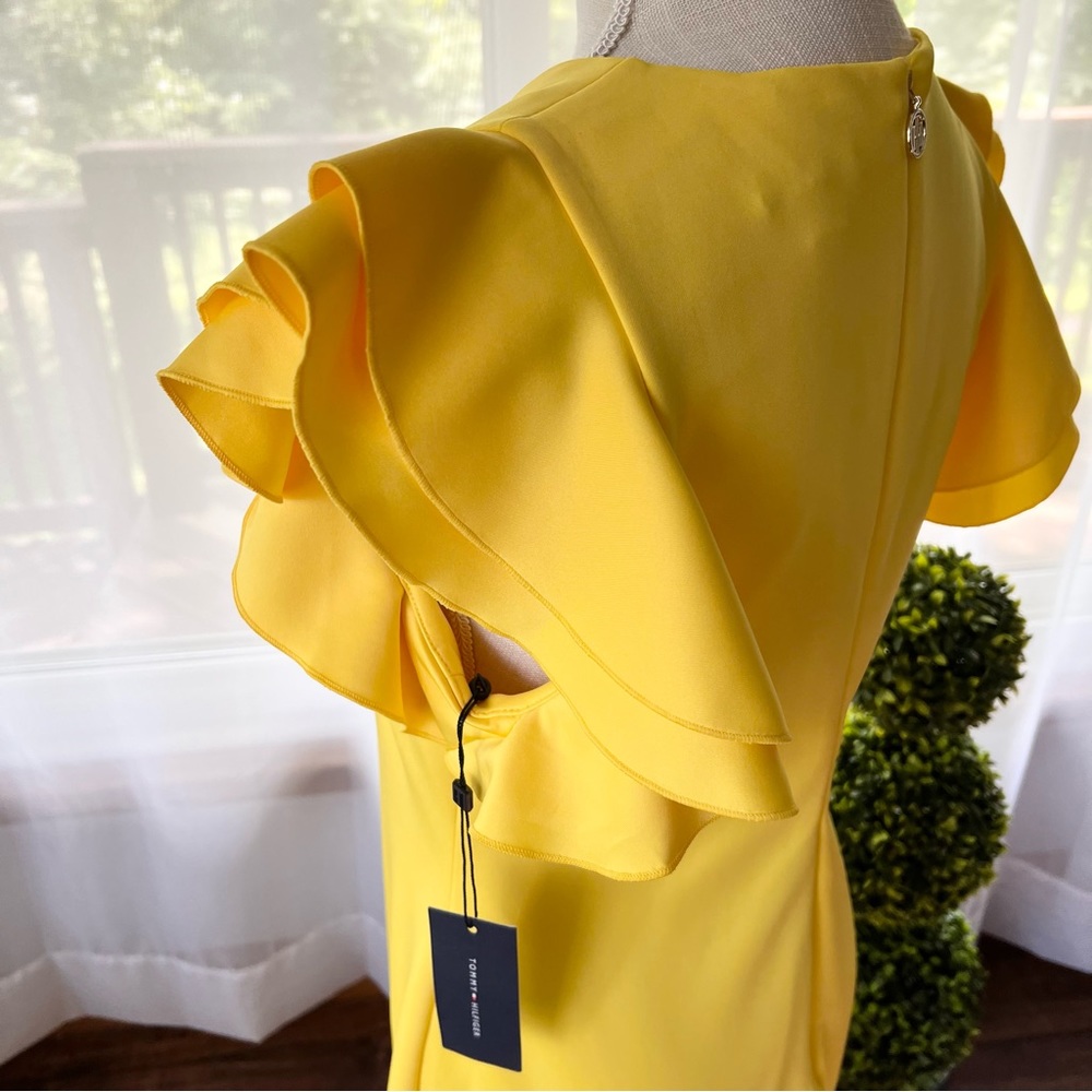 Tommy Hilfiger Scuba Crew Neck Flutter Ruffle Cap Sleeve Dress
Yellow Size 8 NWT - Picture 8 of 16